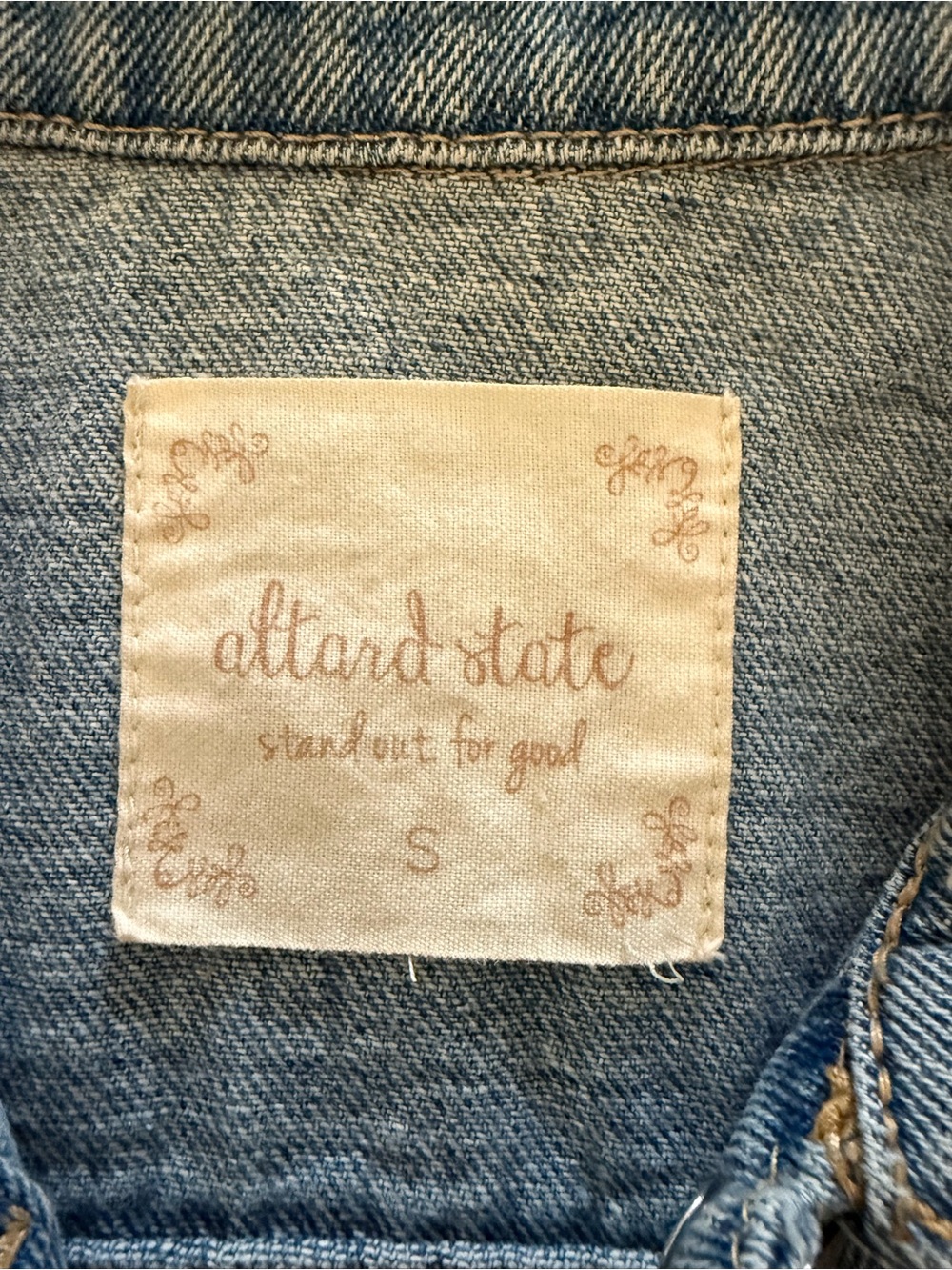 Altar’d State Distressed Blue Denim Jacket - Women - Picture 3 of 6